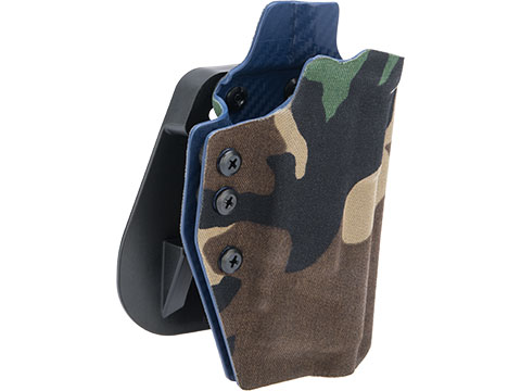 QVO Tactical Secondary OWB Kydex Holster for EMG Hudson H9 Series (Color: Woodland)