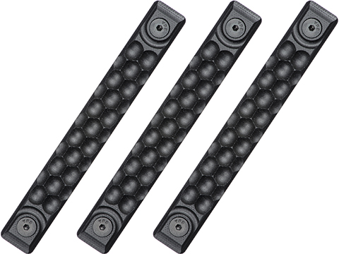 RailScales HTP Honeycomb Scales for KeyMod and M-LOK Handguards (Model: Black / KeyMod / 3 Pack / 5 Slot)