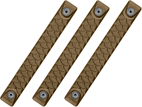 RailScales HTP Dragon Scales for KeyMod and M-LOK Handguards (Model: Flat Dark Earth / M-LOK / 3 Pack / 2.5 Slot)