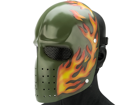 Evike.com R-Custom Fiberglass  Army Full Face Mask (Color: Orange Flame / Mesh Lens)