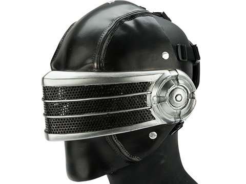 Evike.com R-Custom Fiberglass  Snake Eyes Full Face Mask (Color: Black & Silver / Mesh Lens)