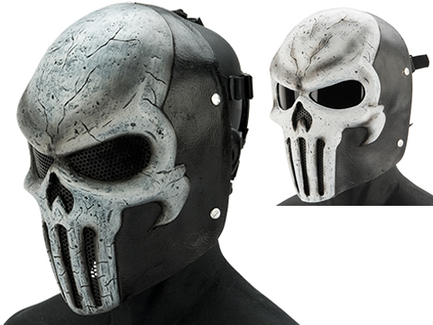 Evike.com R-Custom Fiberglass Skull Mask (Color: White / Smoke Lens)