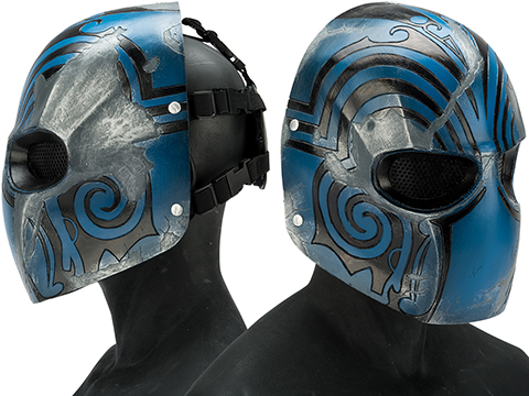 Evike.com R-Custom Fiberglass  Code Name Bravo Full Face Mask (Color: Blue / Mesh Lens)