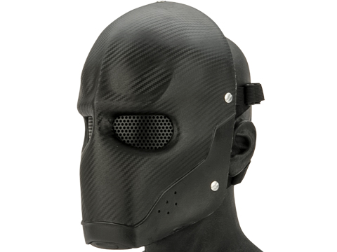 Evike.com R-Custom Fiberglass Wire Mesh Airsoft Army Mask - Carbon Fiber Black