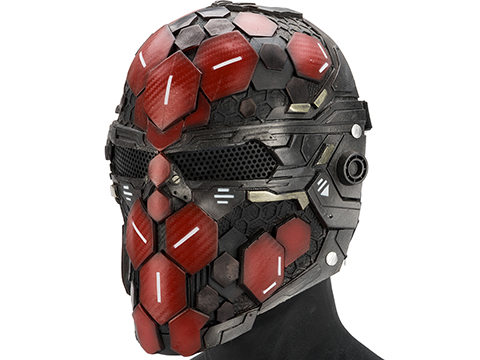 Evike.com R-Custom Fiberglass  Cypher Full Face Mask (Color: Black Red / Mesh)