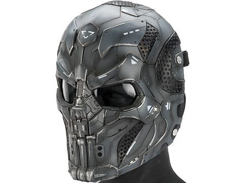 Evike.com R-Custom Fiberglass  CARVR Full Face Mask (Color: Grey / Clear Lens)