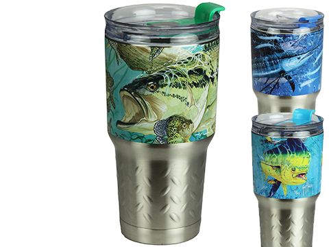 River's Edge Stainless Steel 24oz Tumbler w/ Double-Wall Insulation (Type: Bass)