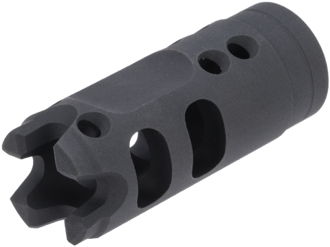Retro Arms CNC Machined Aluminum Muzzle Brake for Airsoft Barrels (Color: Black / 14mm- Type A)