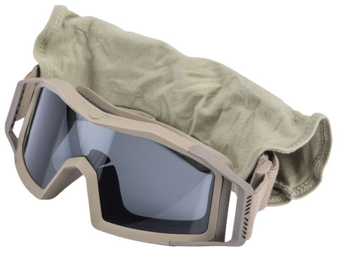 Revision Wolfspider® Ballistic Goggles Essential Kit (Color: Tan 499 Frame /  Clear & Smoke Lens)