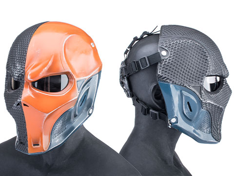 Evike.com R-Custom Fiberglass Merc V3 Full Face Mask (Color: Orange / Clear Lens / Large)