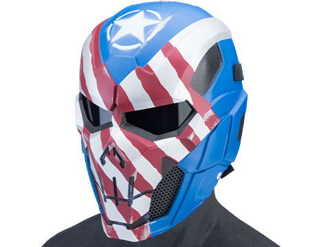 Evike.com R-Custom Fiberglass Iron Punisher Full Face Mask (Color: Patriot / Medium / Smoke Lens)