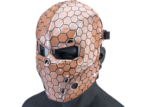 Evike.com R-Custom Fiberglass Hive Full Face Mask (Color: Desert / Medium / Clear Lens)