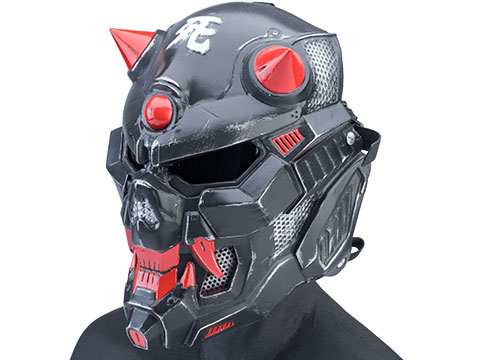 Evike.com R-Custom Fiberglass Oni Full Face Mask (Color: BlackOps / Medium / Smoke Lens)