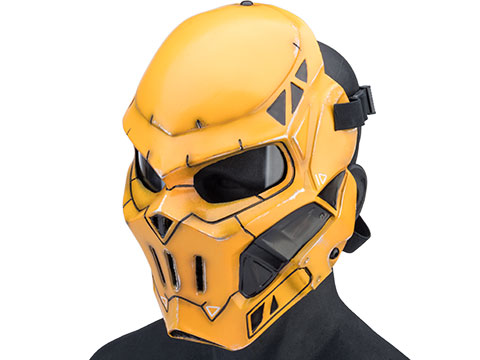 Evike.com R-Custom Fiberglass Taskmaster V2 Full Face Mask (Color: Yellow / Smoke Lens / Medium)