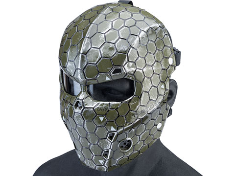 Evike.com R-Custom Fiberglass Hive Full Face Mask (Color: OD Green / Medium / Clear Lens)