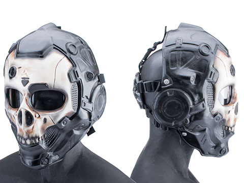 Evike.com R-Custom Fiberglass Cyber Skull Full Face Mask (Color: Normal / Clear Lens / Large)