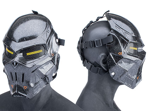 Evike.com R-Custom Fiberglass Taskmaster V2 Full Face Mask (Color: Black Ops / Mesh Lens / Medium)