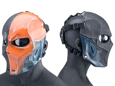 Evike.com R-Custom Fiberglass Merc V3 Full Face Mask (Color: Orange / Clear Lens / Medium)
