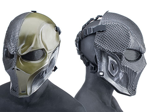 Evike.com R-Custom Fiberglass Merc V3 Full Face Mask (Color: OD Green / Mesh Lens / Medium)
