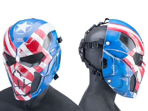 Evike.com R-Custom Fiberglass Iron Punisher Full Face Mask (Color: Patriot / Large / Mesh Lens)