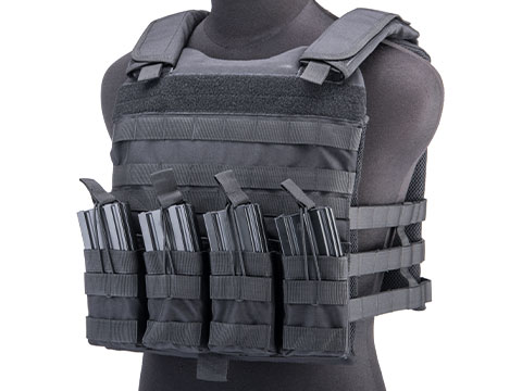 Matrix Modular Plate Carrier w/ Integrated Magazine Pouches and Skeletonized Cummerbund (Color: Black)