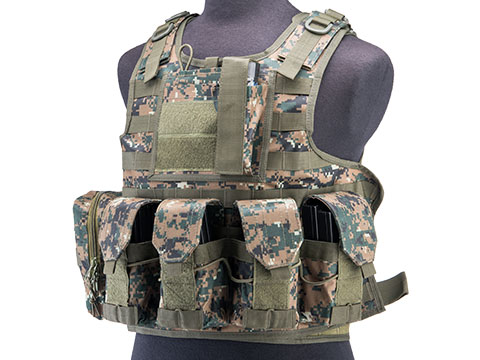 Matrix CIRAS Style Assault Vest with Pouches (Color: Digital Woodland)