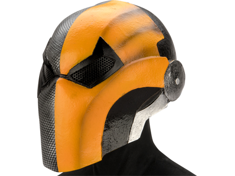 Evike.com R-Custom DeathStroke Injustice Fiberglass Mask (Color: Grey/Orange / Mesh)