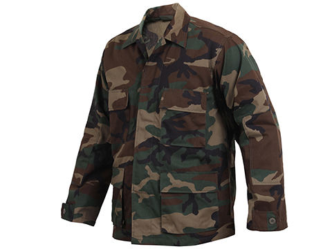 Rothco Poly Cotton Twill BDU Shirt (Color: Woodland / Large)