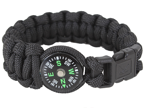 Rothco Paracord Compass Bracelet (Color: Black / 8)
