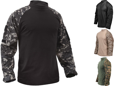 Rothco Tactical Airsoft Combat Shirt (Color: Woodland Digital / Medium)