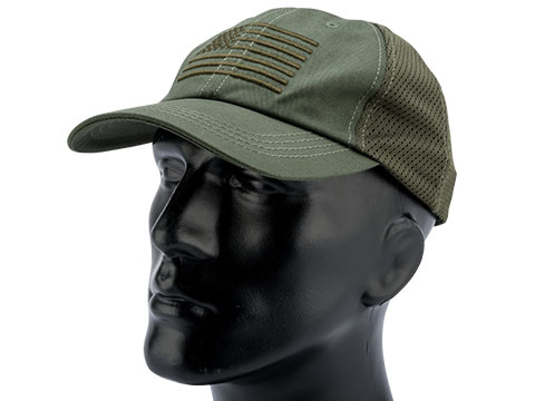 Rothco Mesh Back Tactical Cap w/ Embroidered Flag (Color: OD Green ...