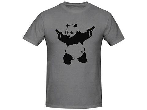 Salient Arms Panda Screen Printed Cotton T-Shirt (Size: Womens Large)