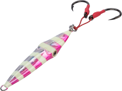 Savage Gear Deep Drop Erratic Squish Jig (Style: Pink Zebra/Lumo / 5/0 Hook 80g)