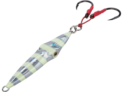 Savage Gear Deep Drop Erratic Squish Jig (Style: Silver Zebra/Lumo / 6/0 Hook 100g)