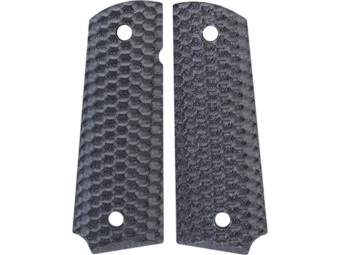 Angel Custom CNC G10 M1911 Pistol Grip Set for 1911 Gas Blowback Pistols (Model: Golf Texture / Black)