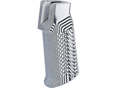 Angel Custom CNC G10 Pistol Grip for M4 Styled Gas Blowback Rifles (Model: Golf Twill Texture / Black & White)