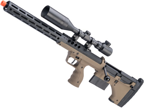 Desert Tech SRS-A2 22 Covert Pull Bolt Action Bullpup Sniper Rifle by Silverback Airsoft (Color: Flat Dark Earth / Left-Handed)