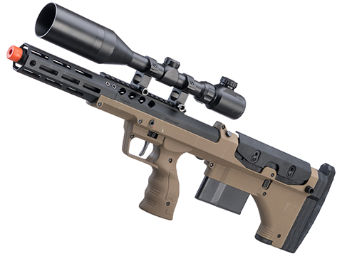 Desert Tech SRS-A2 16 Covert Pull Bolt Action Bullpup Sniper Rifle by Silverback Airsoft (Color: Flat Dark Earth / Right-Handed)