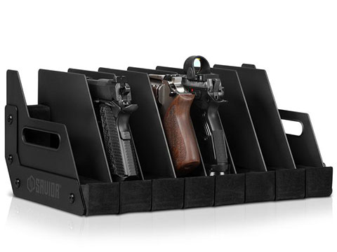 Savior Equipment Pistol Storage Gun Rack (Model: 8 Slot / Obsidian Black)