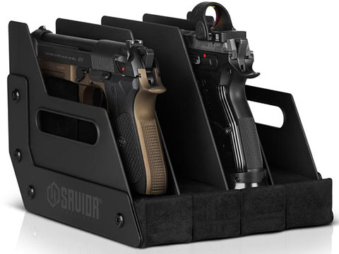 Savior Equipment Pistol Storage Gun Rack (Model: 4 Slot / Obsidian Black)