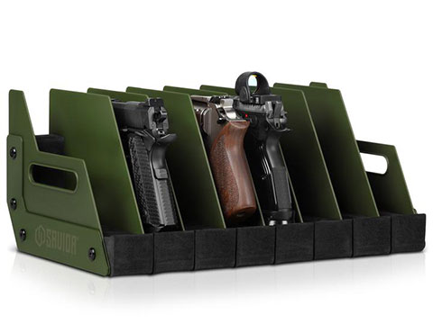 Savior Equipment Pistol Storage Gun Rack (Model: 8 Slot / OD Green)