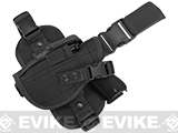 Matrix Special Force Quick Draw Tactical Thigh Holster w/ Drop Leg Panel (Color: Black / Left Leg)