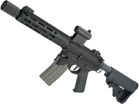 EMG / Sharps Bros Overthrow Licensed Advanced M4 Airsoft AEG Training Rifle w/ Slim Motor Grip  (Color: Black / 12 SBR)