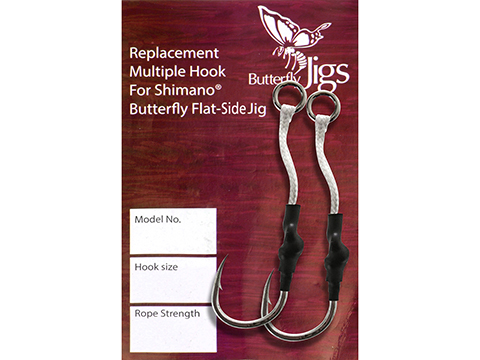 Shimano Butterfly Flat Side Jig Spare Hooks (Hook: 9/0)