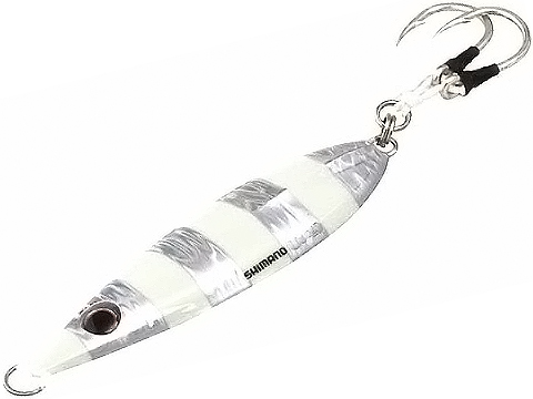 Shimano Butterfly Flat Fall Jig (Color: Zebra Glow / 160g)