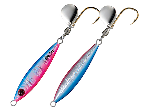 Shout! Fishing Tackle Blade Shotel Fishing Jig (Color: Blue Pink Zebra Glow / 80g)