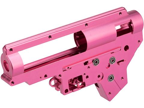 Matrix Custom Reinforced 8mm M4/M16 Gearbox with 8mm Bearings and QD Spring Guide (Color: Pink)
