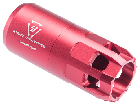 EMG Strike Industries Licensed Oppressor Blast Shield Airsoft Muzzle Device (Color: Red / 14mm Negative)
