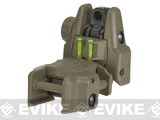Dual-Profile Rhino Fiber Optic Flip-up Rifle / SMG Sight by Evike - Rear Sight (Color: Dark Earth)