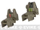 Dual-Profile Rhino Fiber Optic Flip-up Rifle / SMG Sight by Evike (Color: Dark Earth)